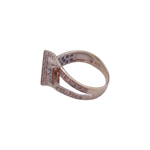 BAGUE SAPHIRS ET DIAMANTS EN OR 18K