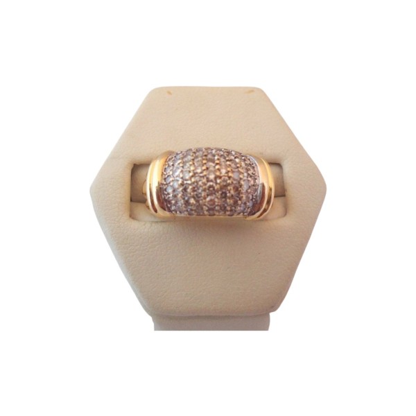 BAGUE JONC LARGE DIAMANTS EN OR 18K