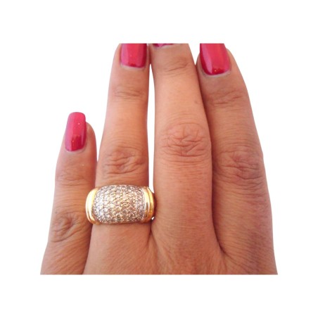 BAGUE JONC LARGE DIAMANTS EN OR 18K