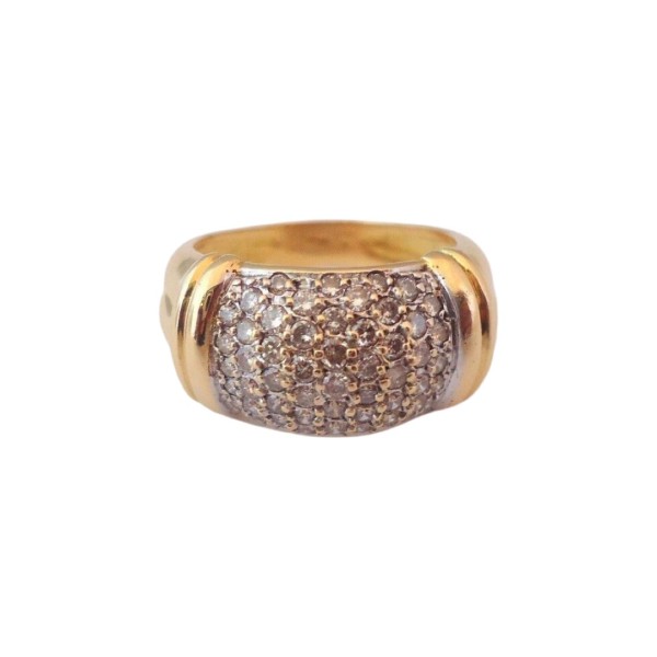 BAGUE JONC LARGE DIAMANTS EN OR 18K