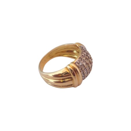 BAGUE JONC LARGE DIAMANTS EN OR 18K