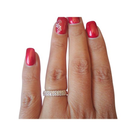 BAGUE JARRETIERE DIAMANTS EN OR 18K