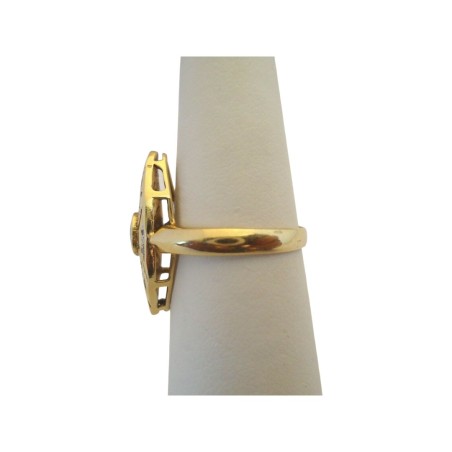 BAGUE MARQUISE SAPHIR ET DIAMANTS EN OR 18K