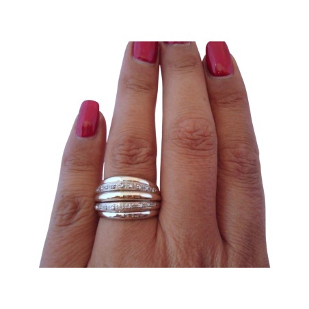 BAGUE JONC DIAMANTS EN OR 18K