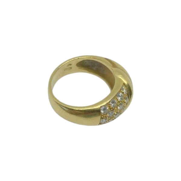 BAGUE MOTIF EN OS ET DIAMANTS EN OR 18K