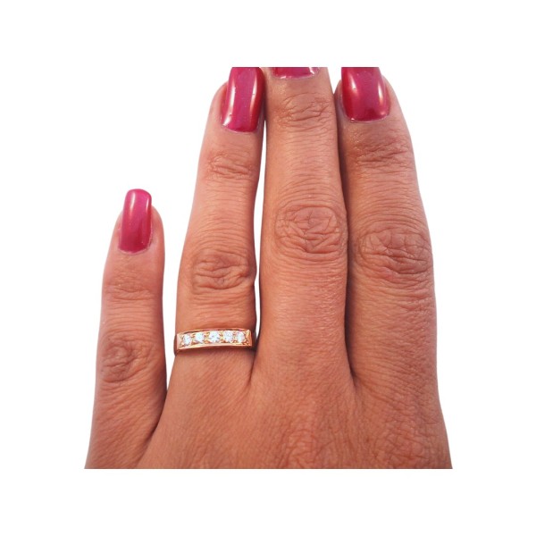 BAGUE JARRETIERE EN OR 18K, DIAMANTS.