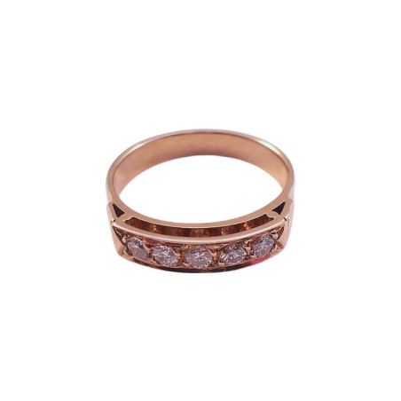 BAGUE JARRETIERE EN OR 18K, DIAMANTS.