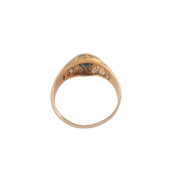 BAGUE SAPHIR ET DIAMANTS EN OR 18K