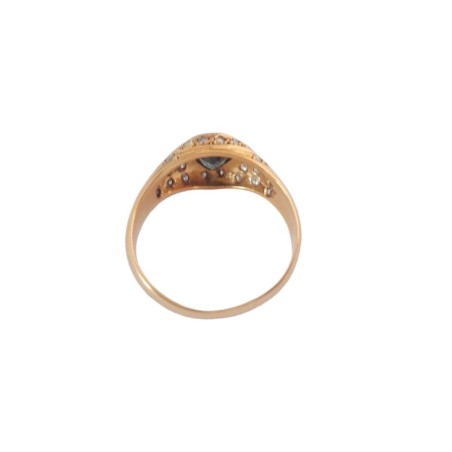 BAGUE SAPHIR ET DIAMANTS EN OR 18K