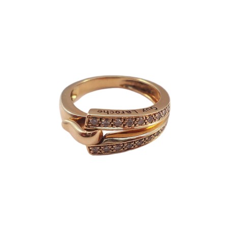 BELLE BAGUE EN OR 18K, DIAMANTS, GUY LAROCHE.