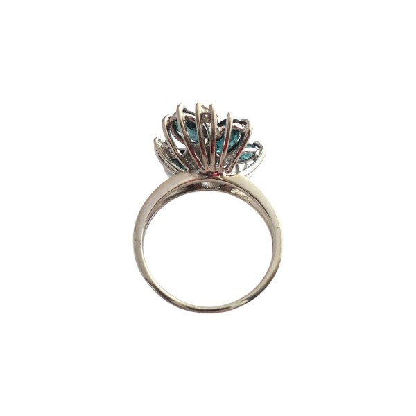 BAGUE FLEUR EN OR 18K, TOURMALINES ET DIAMANTS.