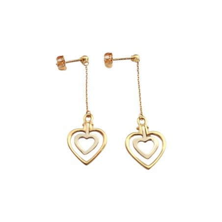 PAIRE PENDANTS D'OREILLE COEUR EN OR 18K