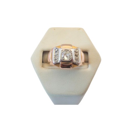 BAGUE CHEVALIERE DIAMANTS EN OR 18K