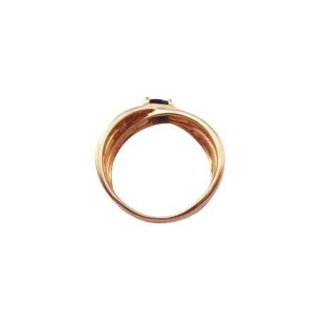 BAGUE EN OR 18K, SAPHIR ET DIAMANTS.