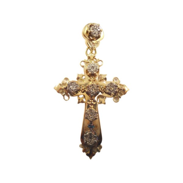 CROIX PROVENÇALE EN OR 18K DIAMANTS