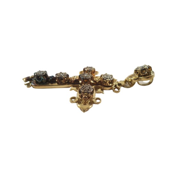 CROIX PROVENÇALE EN OR 18K DIAMANTS