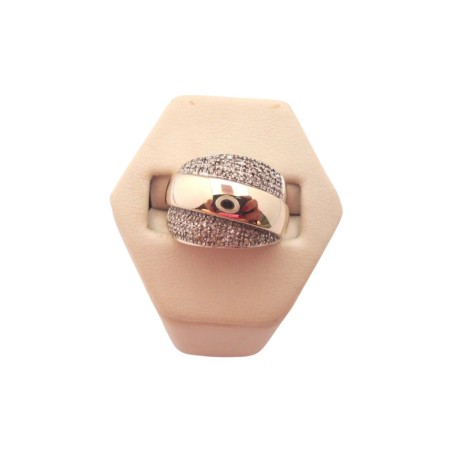 BAGUE JONC PLAT DIAMANTS EN OR 18K