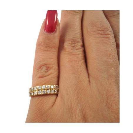 BAGUE JONC EN OR 18K DIAMANTS