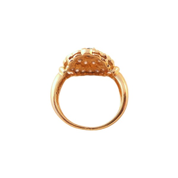 BAGUE EN OR 18K ORNEE SAPHIR ET DIAMANTS