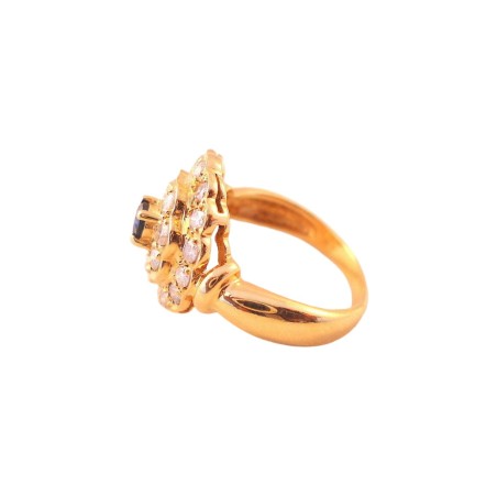 bague or jaune saphir vue profil gauche