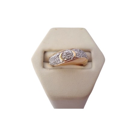 BAGUE JONC EN OR 18K, DIAMANTS.