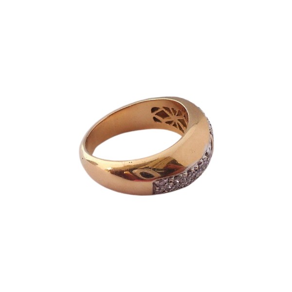 BAGUE JONC EN OR 18K, DIAMANTS.