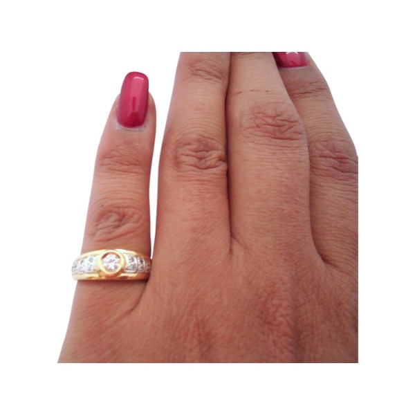 BAGUE JONC DIAMANTS EN OR 18K