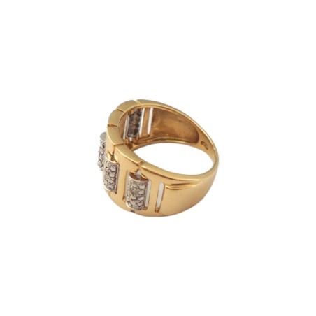 BAGUE JONC DIAMANTS EN OR 18K