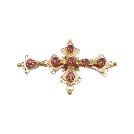 CROIX PROVENÇALE EN OR 18K TOURMALINES