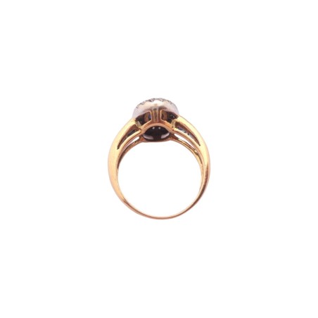 BAGUE OVALE SAPHIRS ET DIAMANTS EN OR 18K