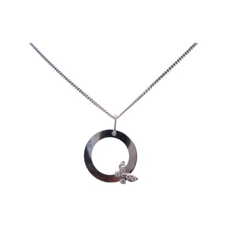 PENDENTIF ROND DIAMANTS ET SA CHAINE EN OR 18K