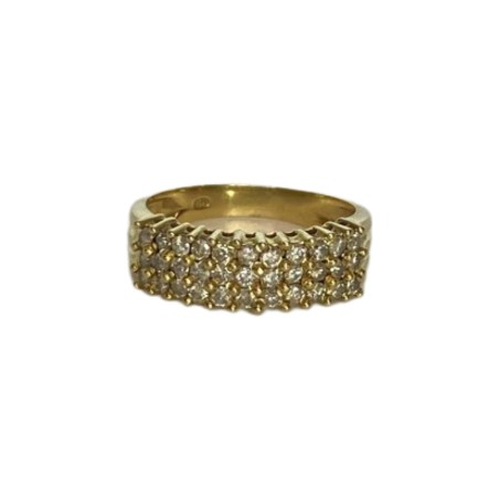 BAGUE JONC EN OR 18K, DIAMANTS.