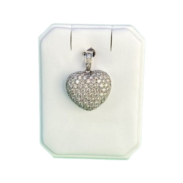 PENDENTIF COEUR EN OR 18K DIAMANTS POUR 4 CARATS