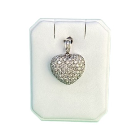 PENDENTIF COEUR EN OR 18K DIAMANTS POUR 4 CARATS