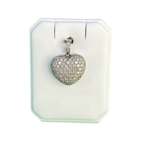 pendentif cœur or 18 carats diamants 4 carats BijouX AGR