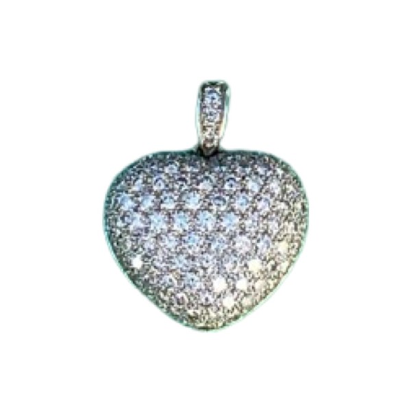 PENDENTIF COEUR EN OR 18K DIAMANTS POUR 4 CARATS