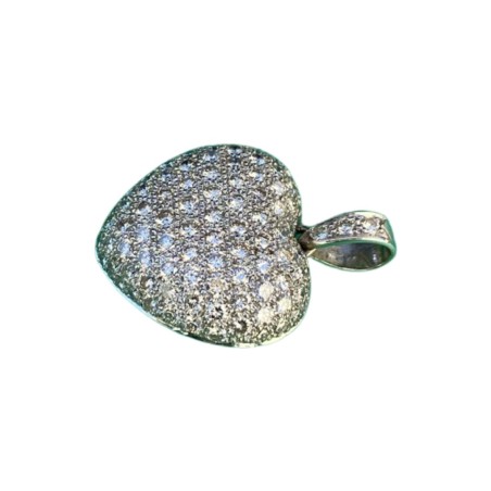 PENDENTIF COEUR EN OR 18K DIAMANTS POUR 4 CARATS