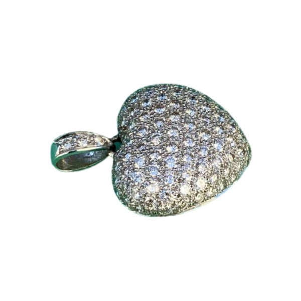 PENDENTIF COEUR EN OR 18K DIAMANTS POUR 4 CARATS