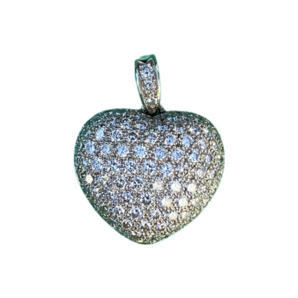 PENDENTIF COEUR EN OR 18K DIAMANTS POUR 4 CARATS