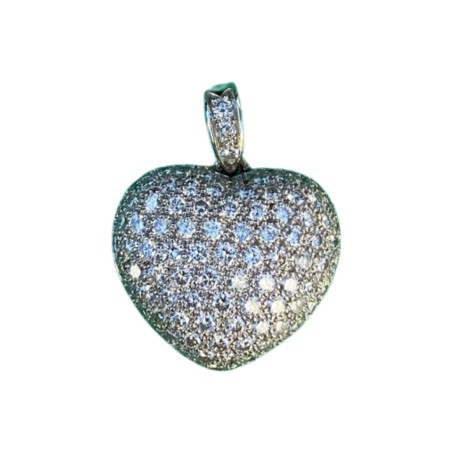 PENDENTIF COEUR EN OR 18K DIAMANTS POUR 4 CARATS