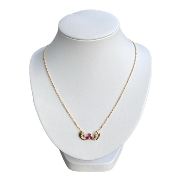 COLLIER TOUR DE COU RUBIS ET DIAMANTS EN OR 18K