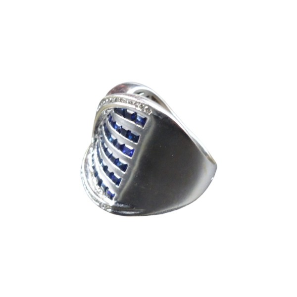 BAGUE EN OR 18K SAPHIRS ET DIAMANTS