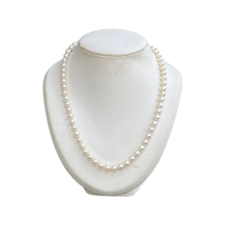 COLLIER DE PERLES DE CULTURE EN CHOKER FERMOIR OR 18K