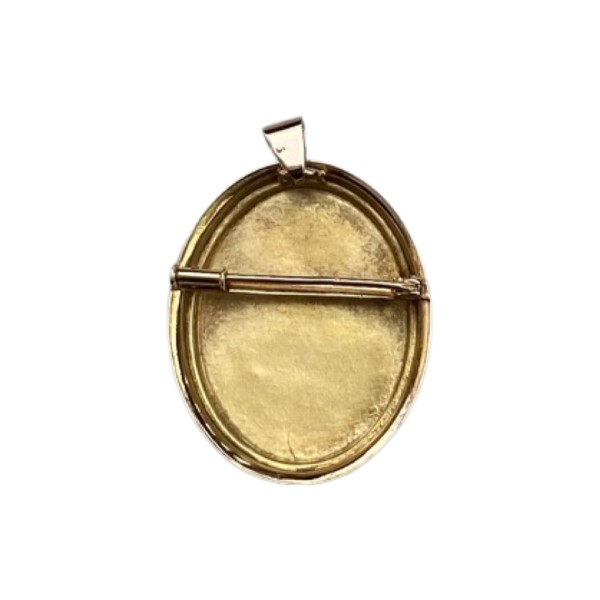 PENDENTIF BROCHE CAMÉE EN OR 18K