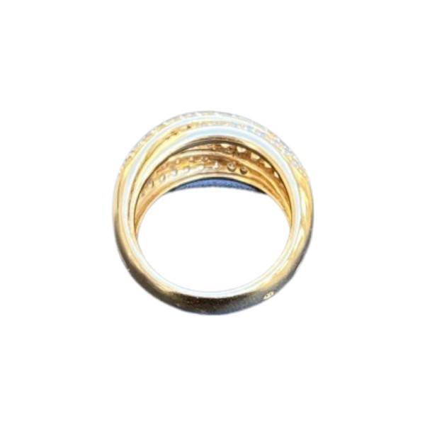 BAGUE JONC SAPHIRS JAUNES, CITRINES ET DIAMANTS EN OR 18K