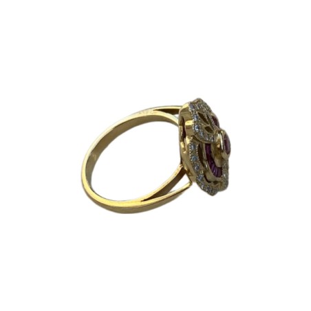 BAGUE RUBIS ET DIAMANTS EN OR 18K