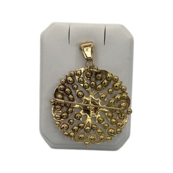 PENDENTIF ROSACE ANCIEN DIAMANTS EN OR 18K