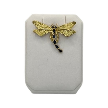 BROCHE LIBELLULE SAPHIRS EN OR 18K