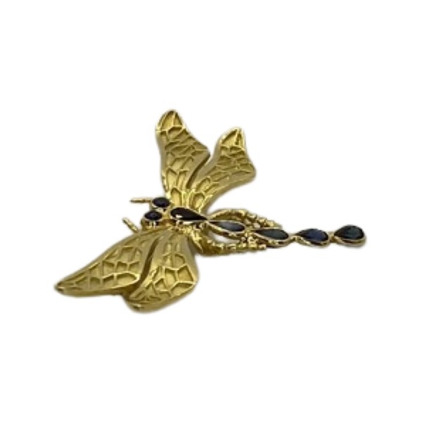 BROCHE LIBELLULE SAPHIRS EN OR 18K