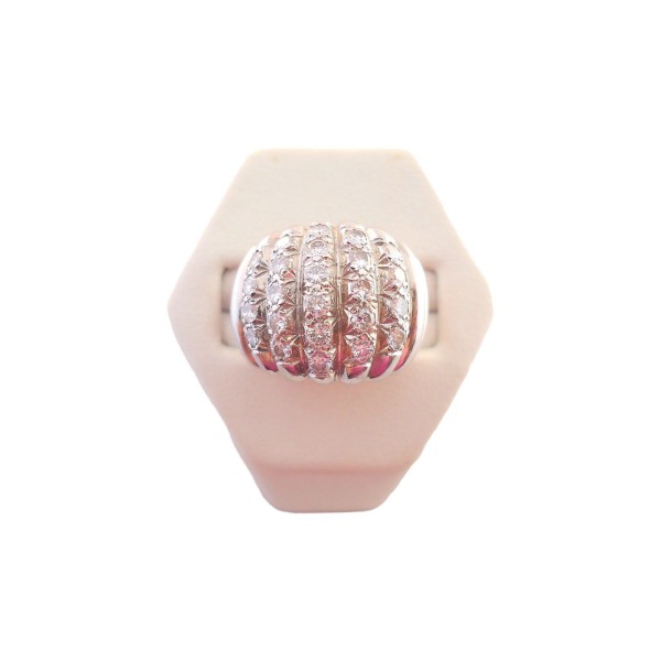 BAGUE JONC BOMBÉ DIAMANTS EN OR 18K